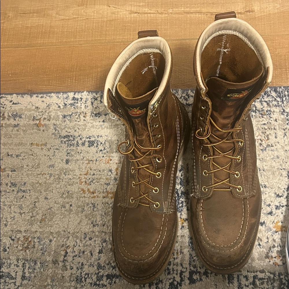 Brown Leather Lace-Up Boots Thoroghgood signs of wear but in good shape